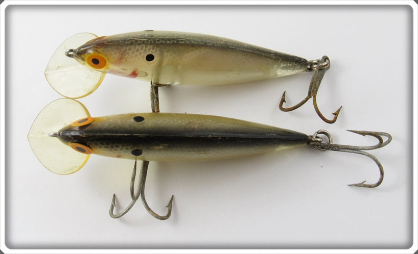 Vintage Bomber Bait Co Silver Scale Speed Shad Lure Pair For Sale
