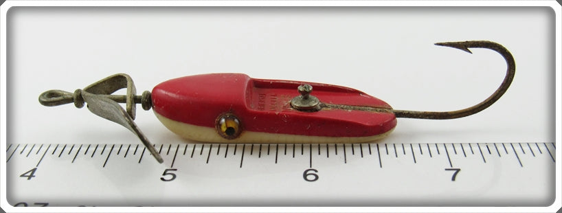 Vintage Al Foss Red & White Oriental Wiggler No 3 Lure For Sale