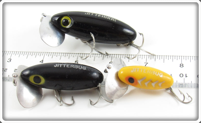 Arbogast Black & Yellow Shore Jitterbug Lure Lot With One Box For Sale