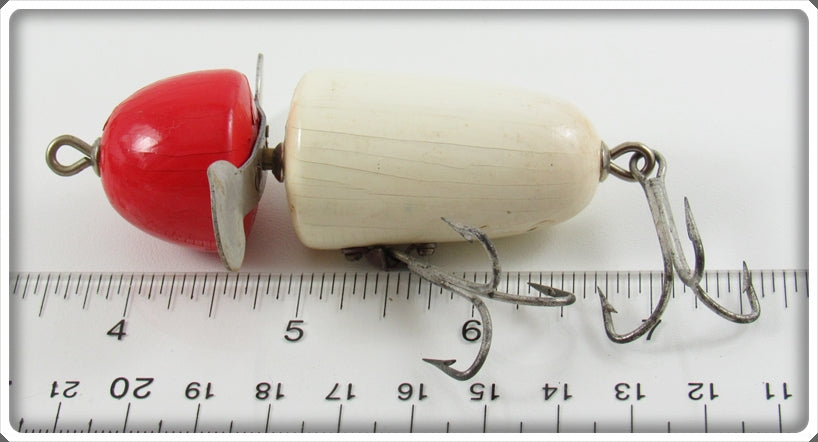 Vintage Pflueger Globe White & Red Antique Fishing Lure in Box w Insert  13796