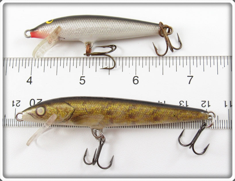 Rapala Silver & Live Walleye Floating Minnow Lure Pair For Sale