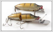 Vintage Heddon Pike Scale River Runt & Jointed River Runt Lure Pair