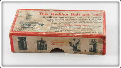 Vintage Heddon Rainbow River Runt Spook Floater Brush Box Lid 