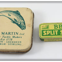 Alex Martin Ltd & Houston Fishing Tackle Co Split Shot Tin Pair