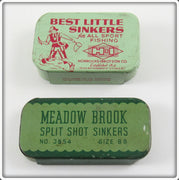 Vintage Horrocks Ibbotson & Meadow Brook Split Shot Tin Pair