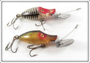 Vintage Heddon Silver Shore & Perch Tiny Go Deeper Runt Pair