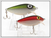 Vintage Storm Green Scale & Red Scale Thin Fin Lure Pair