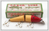 Vintage Creek Chub Red Head White Jointed Pikie Lure In Box 2602