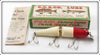 Vintage Creek Chub Red Head White Jointed Pikie Lure In Box 2602
