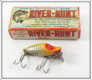 Vintage Heddon Yellow Shore Midget River Runt Lure In Box