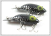 Vintage Rogers Black Flitter Craw Pap Lure Pair