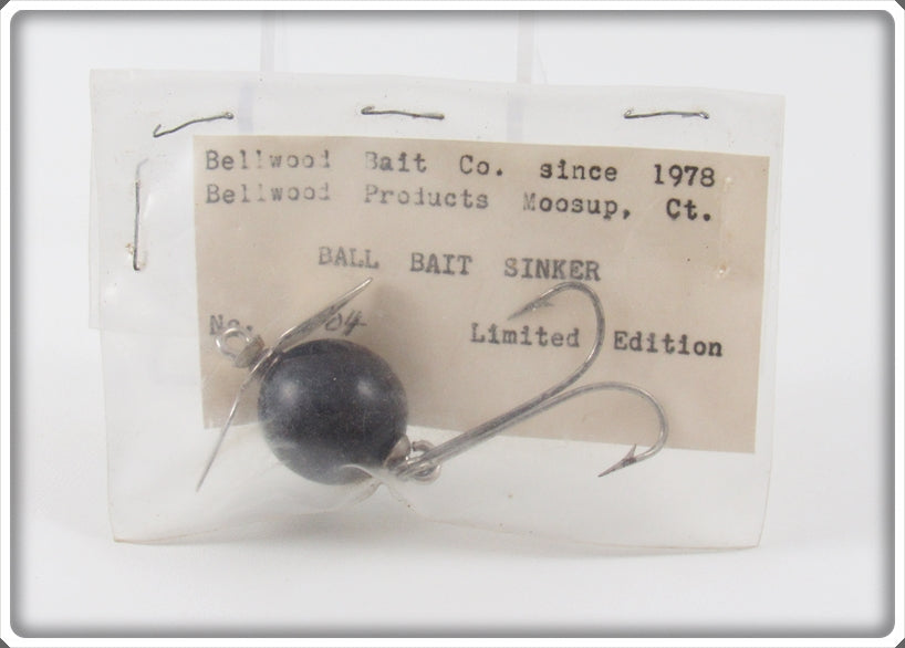 Vintage Bellwood Bait Co. Black Ball Bait Sinker In Package