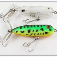 Vintage Heddon GRA & Clear Baby Torpedo Lure Pair