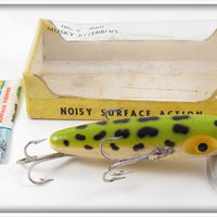 Vintage Fred Arbogast Frog Wooden Musky Jitterbug Lure In Box