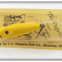 Vintage C.C. Roberts Bait Co Yellow The Pupette Lure On Card