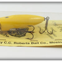 C.C. Roberts Bait Co Yellow The Pupette On Card