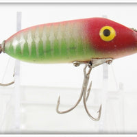 Vintage Rinehart Green & Red With Silver Ribs Jinx Lure