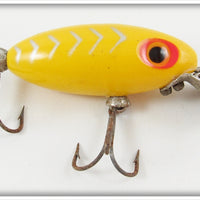 Vintage Arbogast Yellow Silver Ribs Spin Hula Dancer Lure