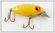 Vintage Arbogast Yellow Silver Ribs Spin Hula Dancer Lure