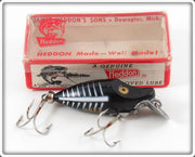 Vintage Heddon Black Shore Midget River Runt Lure In Box