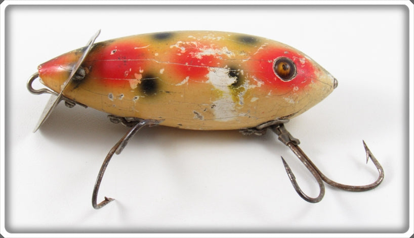 Vintage Heddon Strawberry Spot Baby Crab Wiggler Lure