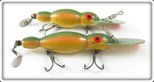 Vintage Bomber Bait Co Golden Shiner Water Dog Lure Pair