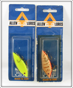 Allen Lures Chartreuse & Crawdad Lipless Milo Pair On Cards