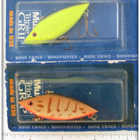 Allen Lures Chartreuse & Crawdad Lipless Milo Pair On Cards