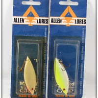 Allen Lures Chartreuse & Grey Lipless Milo Pair On Cards