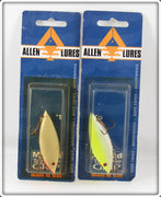 Allen Lures Chartreuse & Grey Lipless Milo Pair On Cards