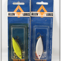 Allen Lures Chartreuse & Grey Lipless Milo Pair On Cards