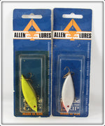 Allen Lures Chartreuse & Grey Lipless Milo Pair On Cards