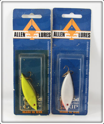 Allen Lures Chartreuse & Grey Lipless Milo Pair On Cards