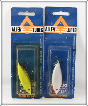 Allen Lures Chartreuse & Grey Lipless Milo Pair On Cards