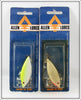 Allen Lures Chartreuse & Grey Lipless Milo Pair On Cards