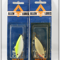 Allen Lures Chartreuse & Grey Lipless Milo Pair On Cards