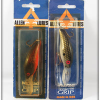 Allen Lures Red Black Scale & Tennessee Shad Crankbait Pair On Cards