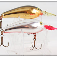 Rapala Silver Chrome & Gold Chrome Fat Rap Lure Pair 