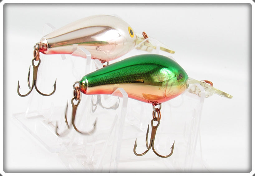 Rapala Silver Chrome & Green Chrome Fat Rap Lure Pair