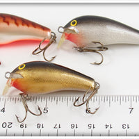 Rapala Crawdad, Silver & Gold Shallow Fat Rap SFR-5 Lot Of Three