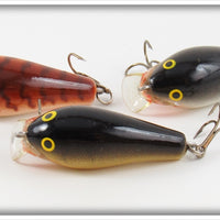 Rapala Crawdad, Silver & Gold Shallow Fat Rap SFR-5 Lot Of Three