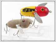 Heddon Yellow Red Head Crazy Crawler & Mouse Crazy Tiny Crawler Pair