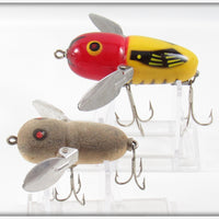 Heddon Yellow Red Head Crazy Crawler & Mouse Crazy Tiny Crawler Pair