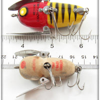 Heddon Yellow Red Head Crazy Crawler & Mouse Crazy Tiny Crawler Pair