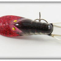 Vintage Bass Magnet Black & Red Glitter Crawdad Lure