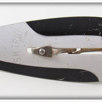 Vintage Weedless Bait Co Black & White Fish Trap Lure