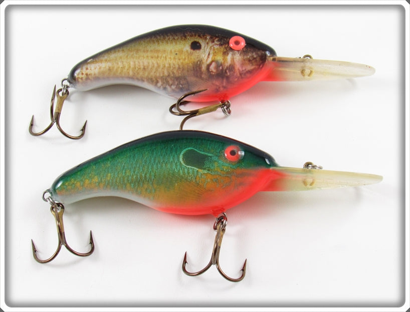 Vintage Mann's Photo Finish Deep Diving 3D Minnow Lure Pair 