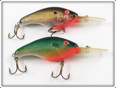 Vintage Mann's Photo Finish Deep Diving 3D Minnow Lure Pair 