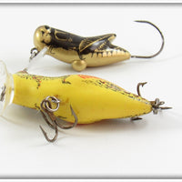 Rebel Brown Cricket Micro Crickhopper & Yellow Black Back Crickhopper Popper