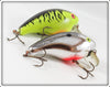 Mann's Chartreuse Crawdad & Chrome Black Scale 1 Minus Lure Pair